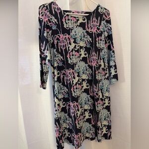 Lilly Pulitzer Ophelia Swing Dress Bright Navy Pop Up Monkey Trouble Size S
